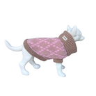 pink argyle dog jumper