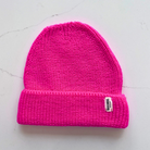 Fandango pink beanie hat in 100% british wool