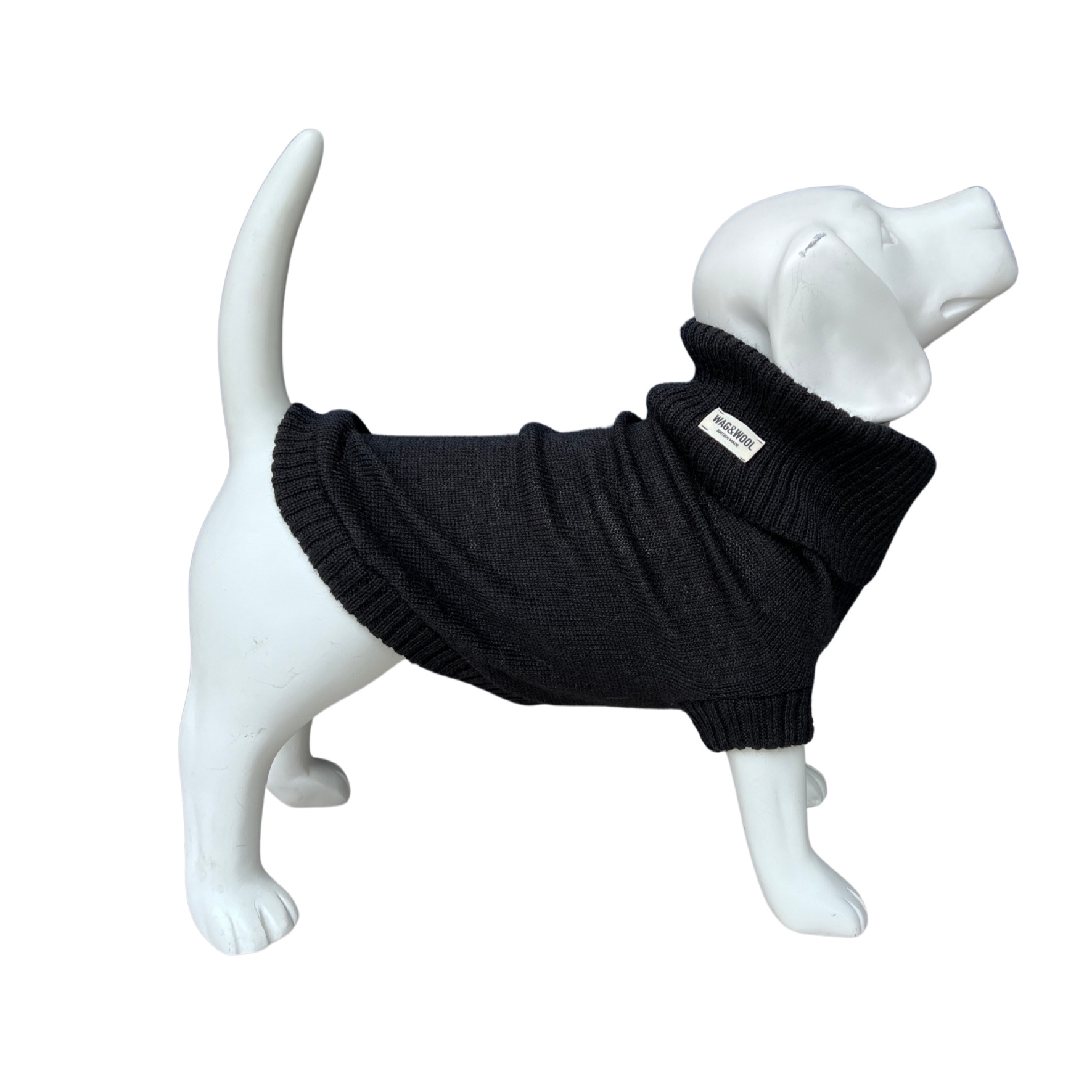 Black british wool dog jumper