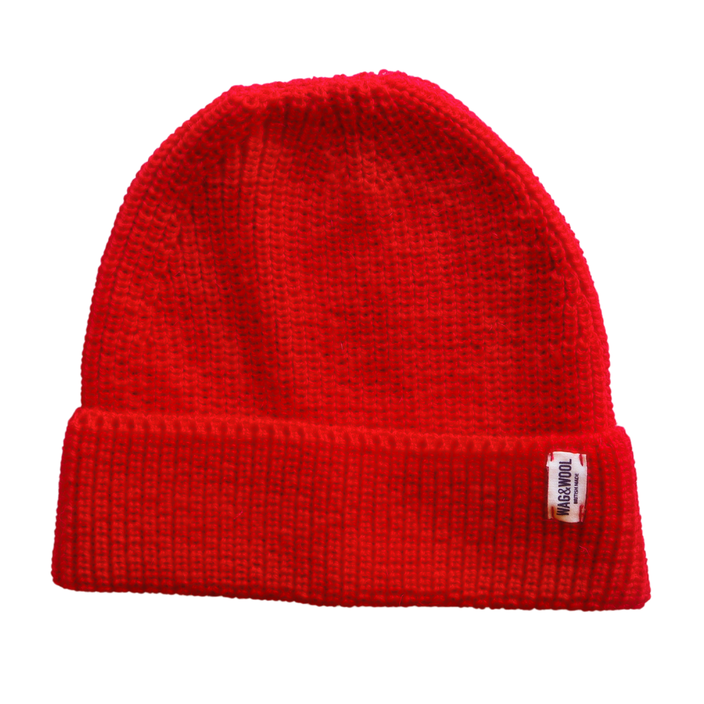 cherry red british wool beanie